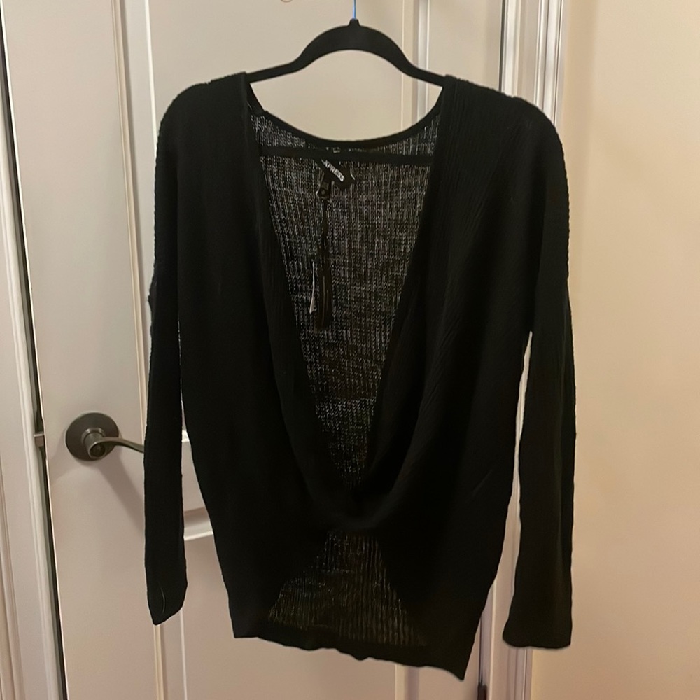 Long drop front sweater NWT